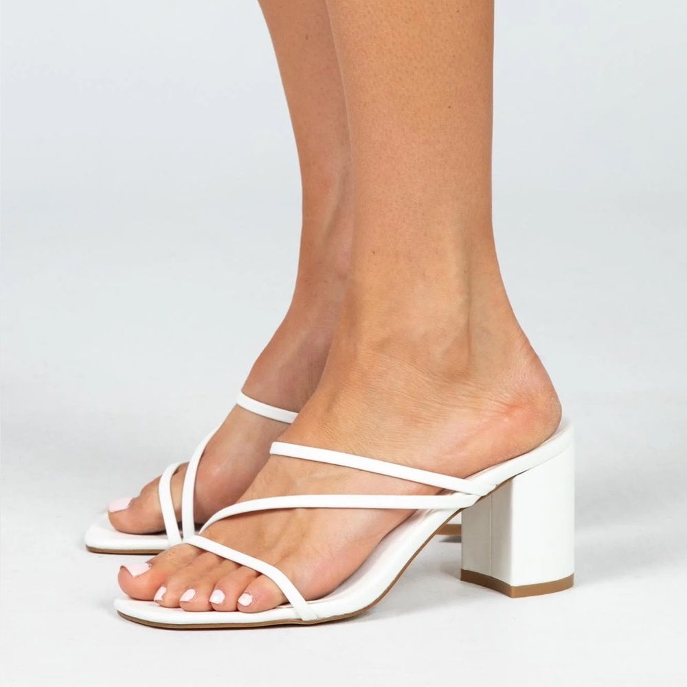Princess Polly White Strappy Heels